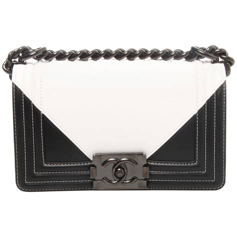 chanel bag white leather black strass geometric|Chanel lambskin bag.